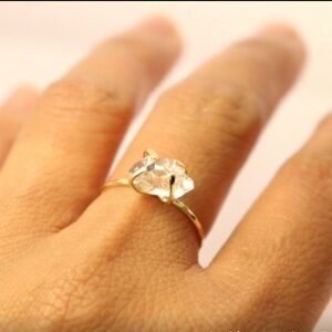 Herkimer Diamond Ring 14k Gold